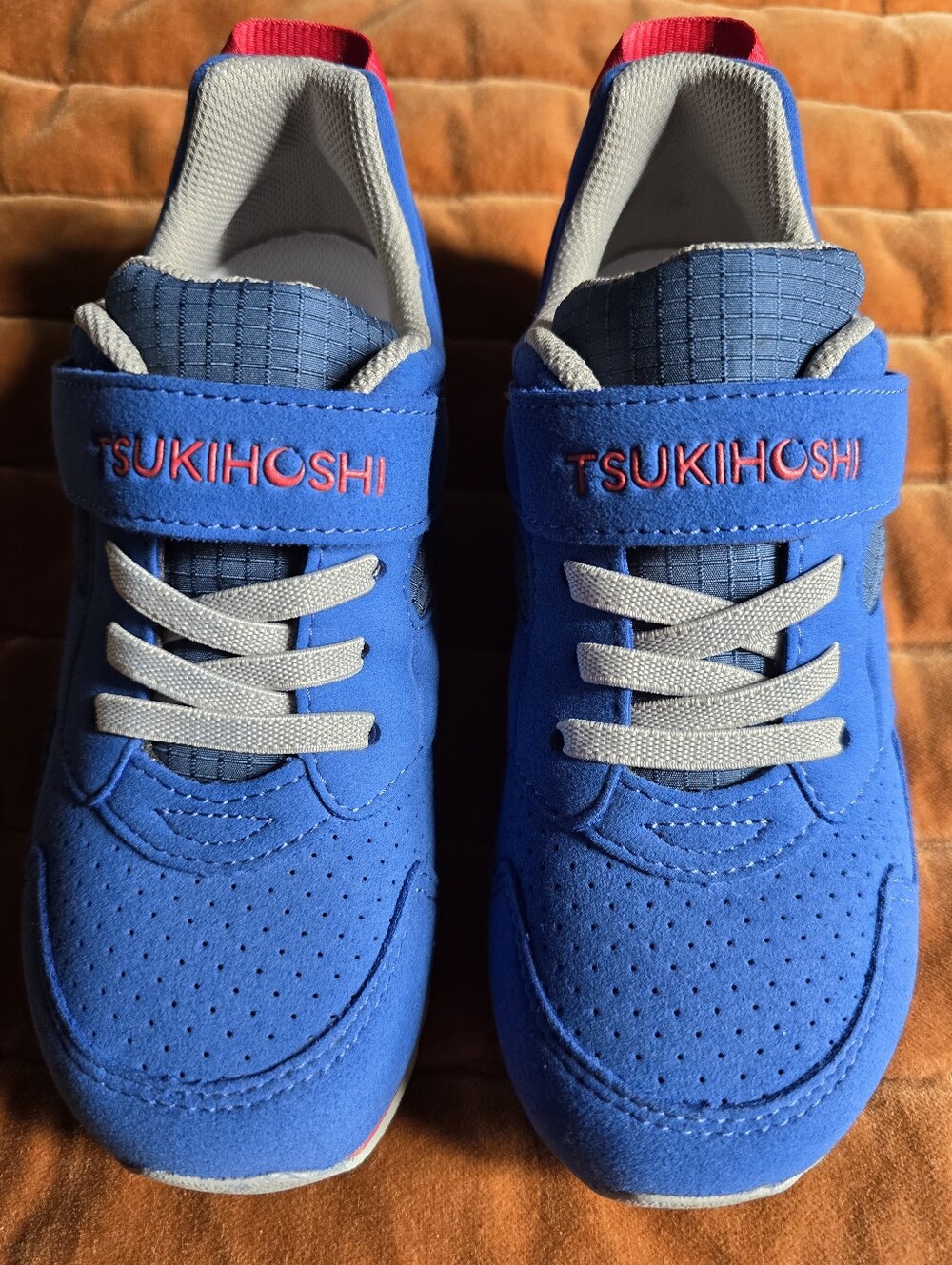 NEW! Tsukihoshi Kids Size 13 Blue and Gray Hook-and-Loop Sneakers